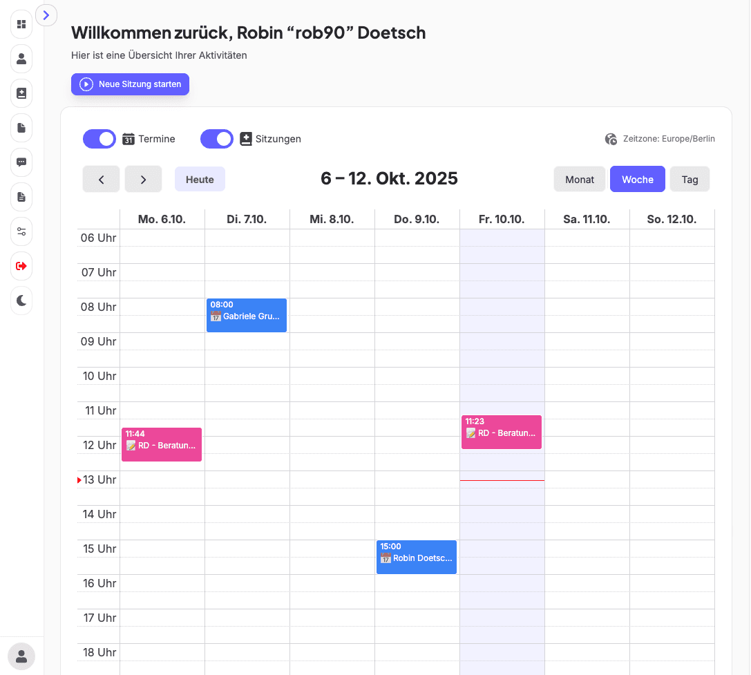 Psynex Dashboard - Übersicht