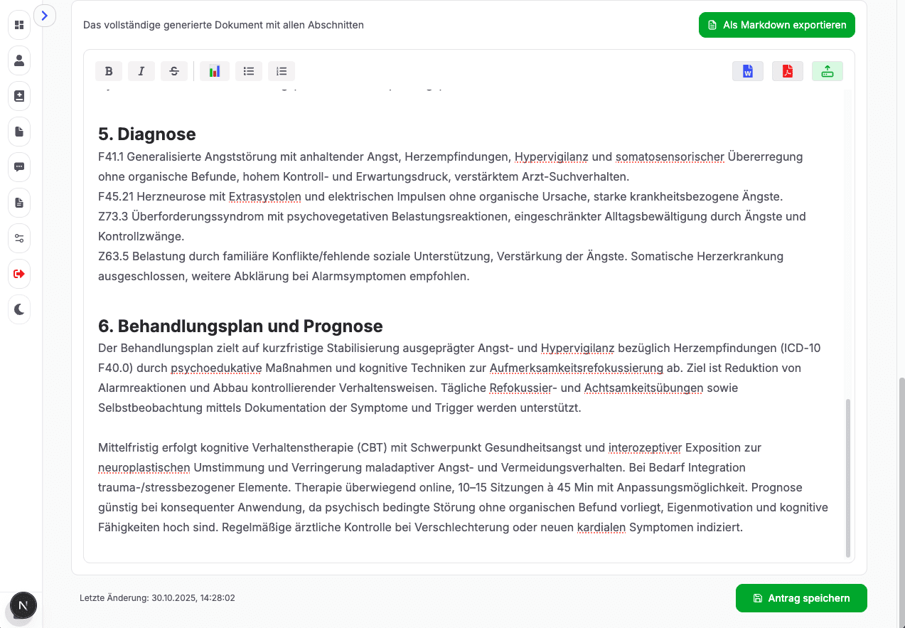 Fertiger Antrag zum bearbeiten & Exportieren