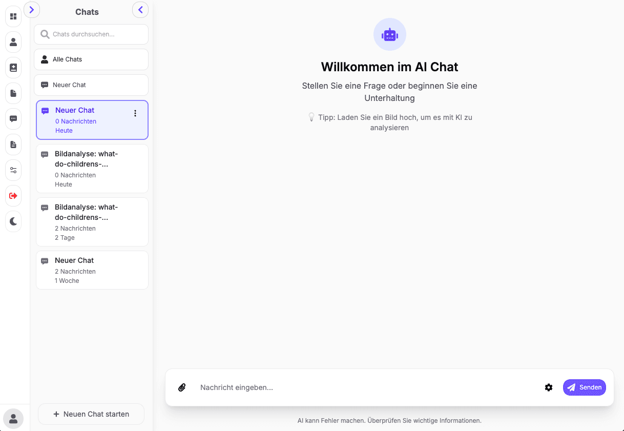 KI Chat - Eingebauter Assistent für alle Fragen