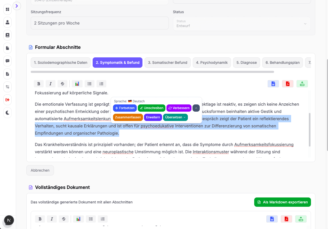 KI Editor um Texte zu verbessern oder zu verfeinern